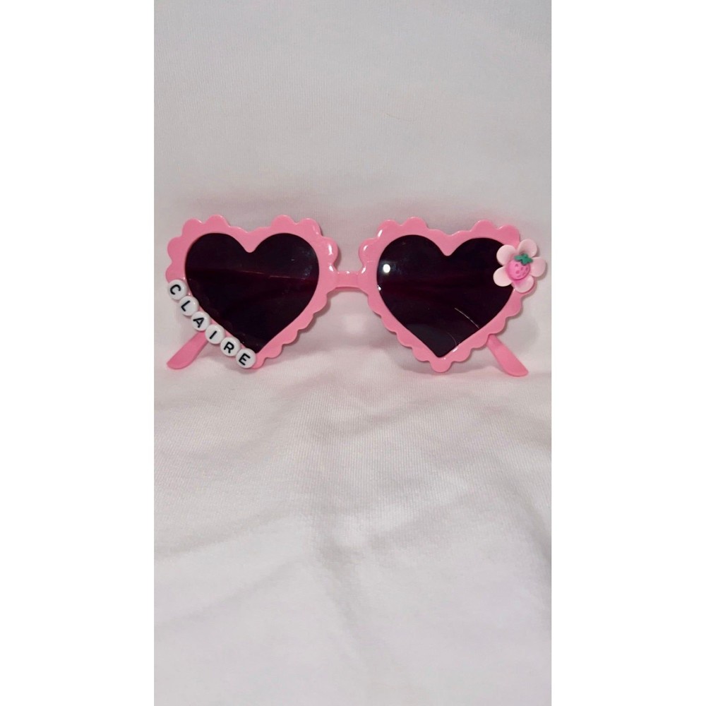 New personalized custom name kids girls sunglasses pink heart frame berry